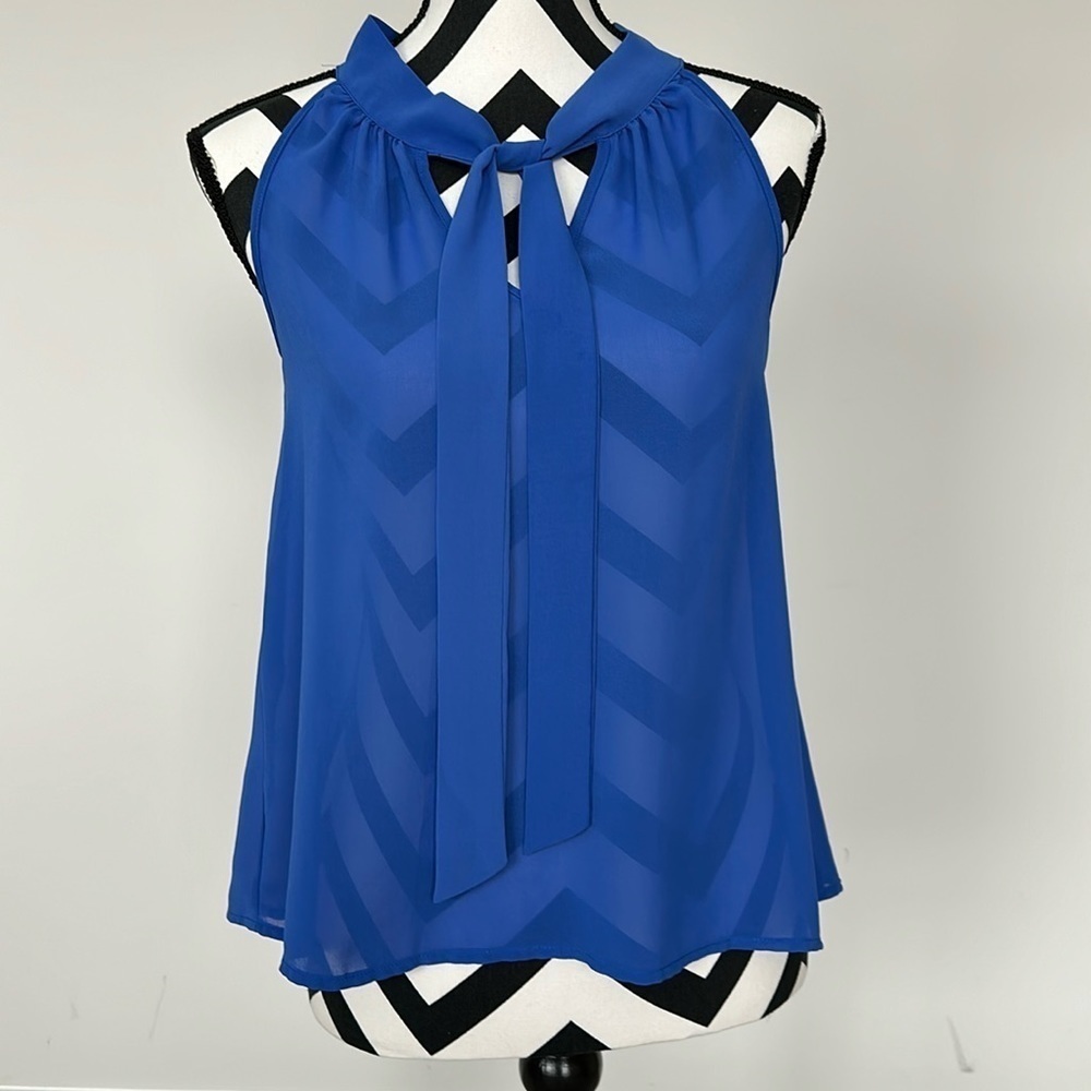 Rue 21 Sheer‎ Blue Tank Top Sz S